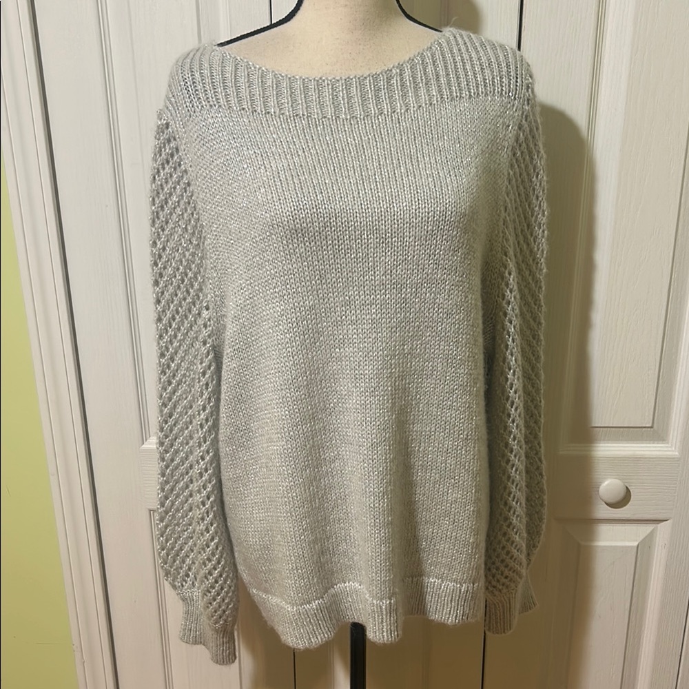 Tommy Bahama Cozy Knit Sweater in shimmer balloon silver
